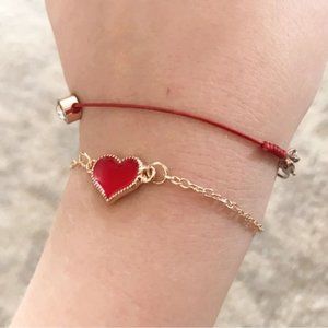 Red Heart Logo Sweetheart Gold Romantic Bracelet
